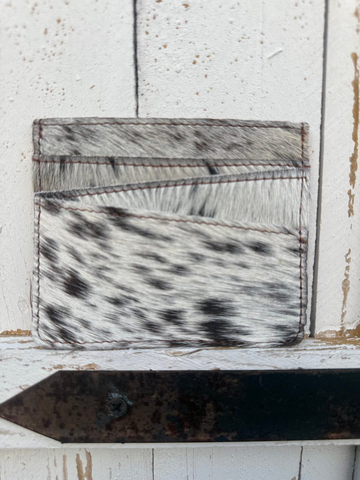 Genuine Hair on Cowhide Card Holder Pocket Sleeve