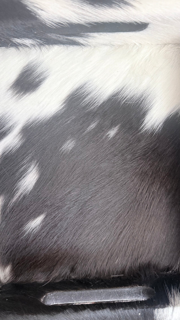 Black & White Cowhide Leather Display Tray | Western Home Décor