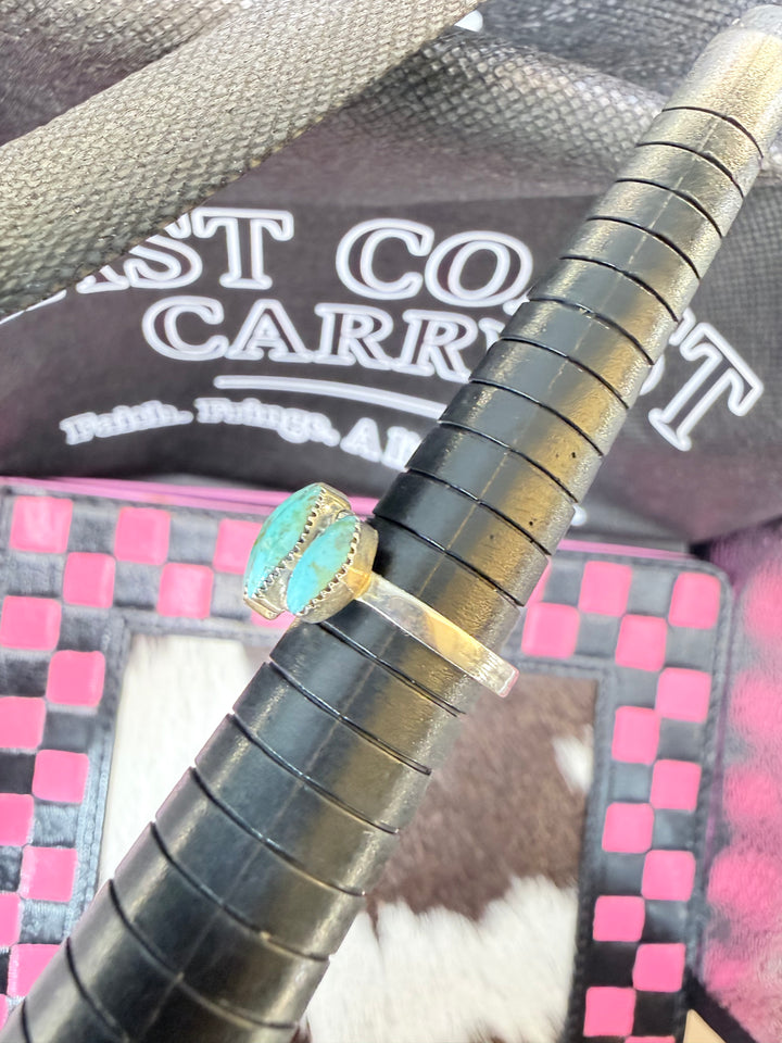 Navajo 5-Stone Turquoise Sterling Silver Ring – Size 6