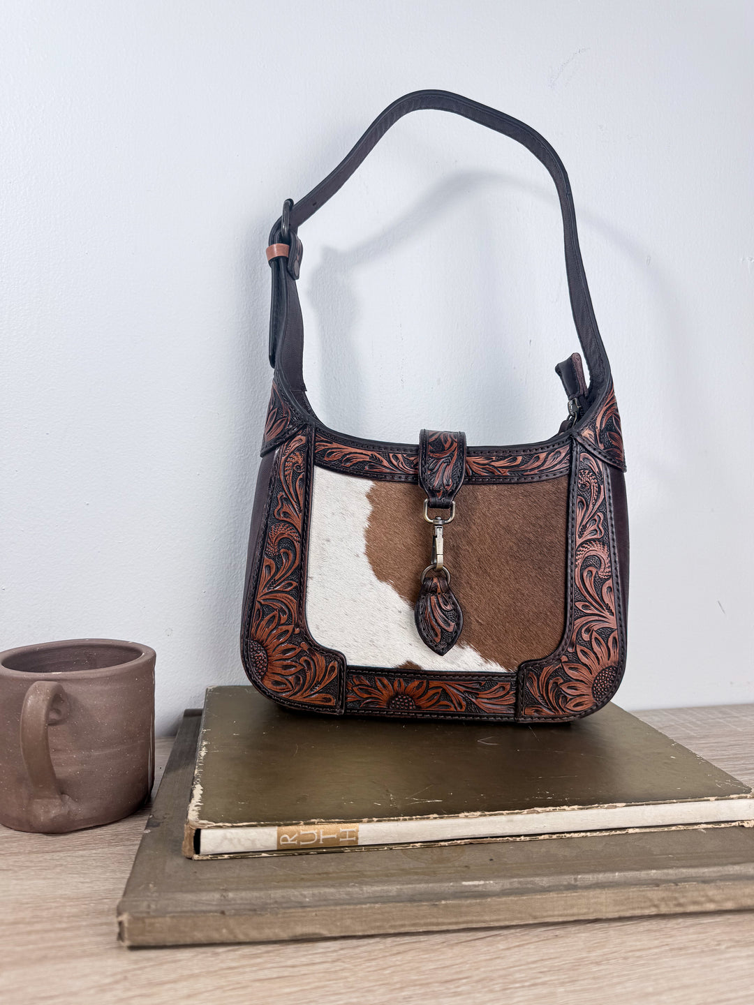 The Sunday Best | Tooled Leather & Cowhide Shoulder Bag