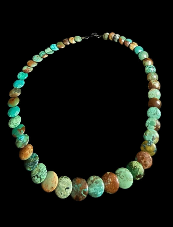 Native American Turquoise Disc Bead Necklace | 16”