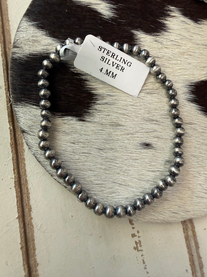 Desert Pearls | Sterling Silver Beaded Stretch Bracelet