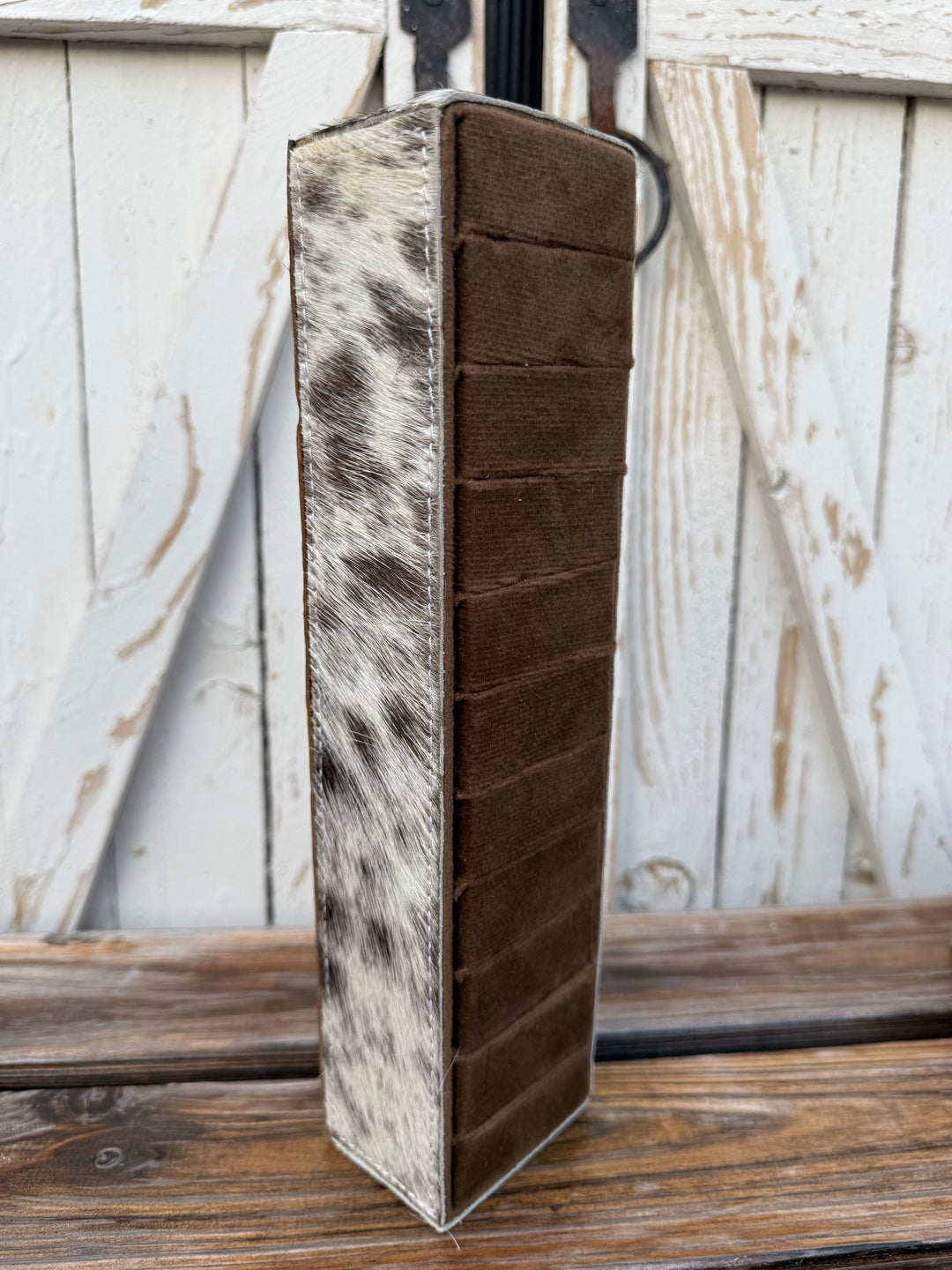 Genuine Cowhide and Leather Ring Holder Display | 4 Options