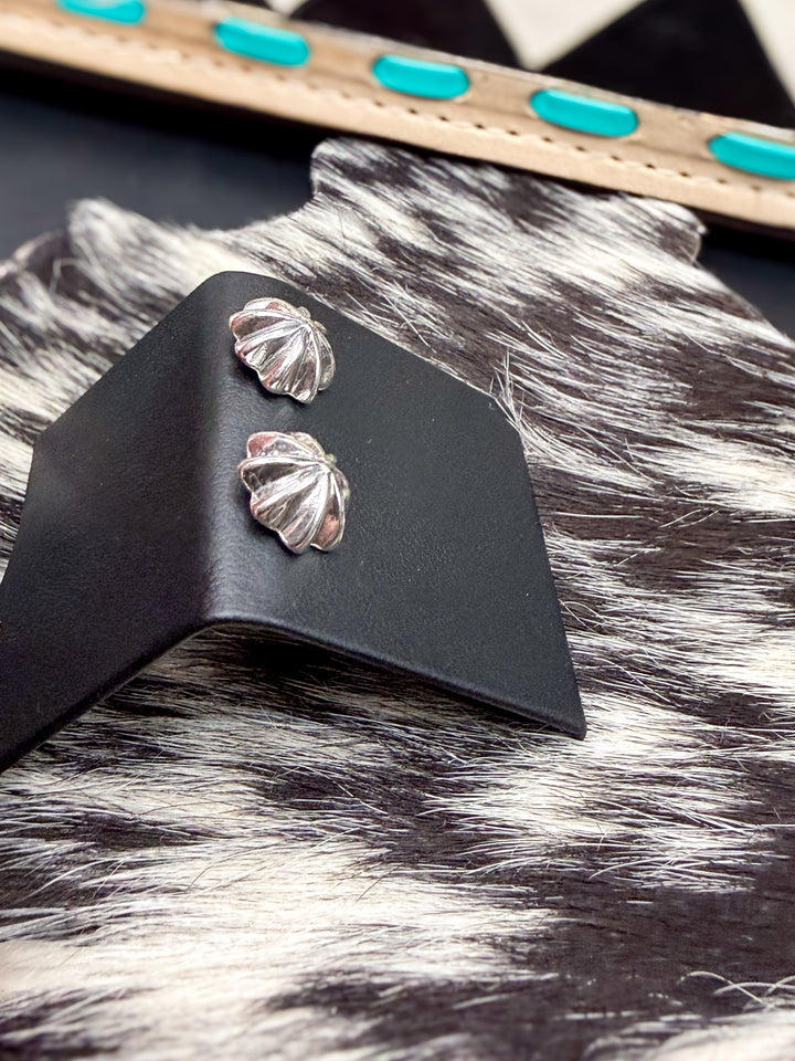 Sterling Silver Southwestern Sunburst Stud Earrings | 3/8” Silver Studs