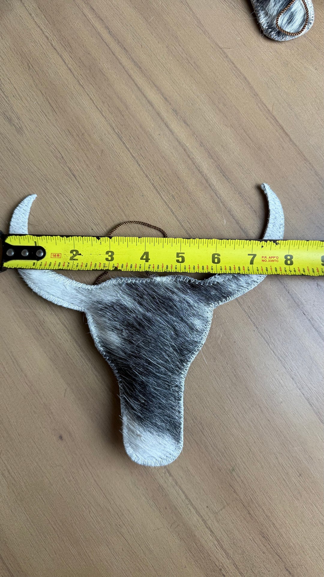 Cowhide Longhorn Wall Hanging | Genuine Hair-On Cowhide Western Decor | Boutique, Car Charm or Bag Charm