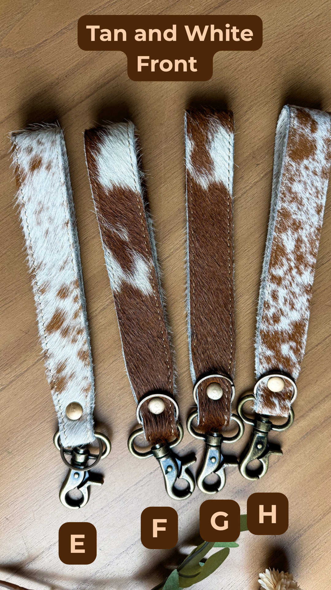 Cowhide Wristlet Keychain | Hair-On Hide Key Clip