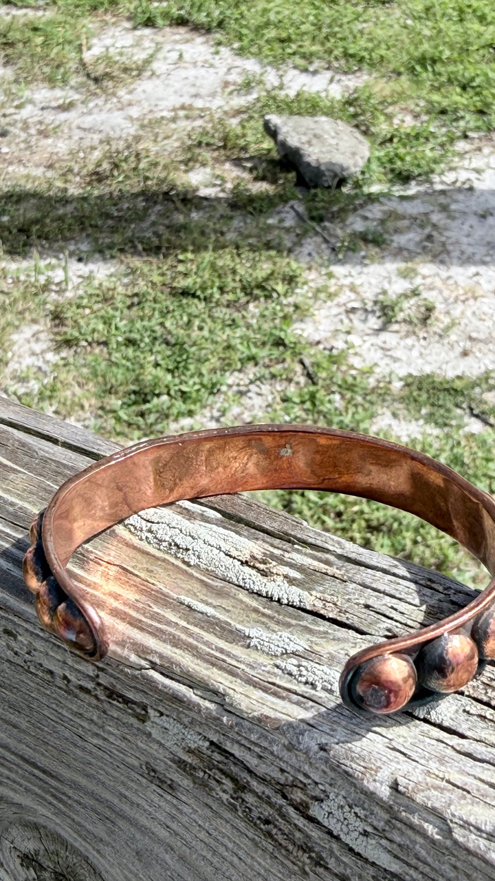 Handmade Solid Copper Dome Cuff Bracelet | Western Jewelry
