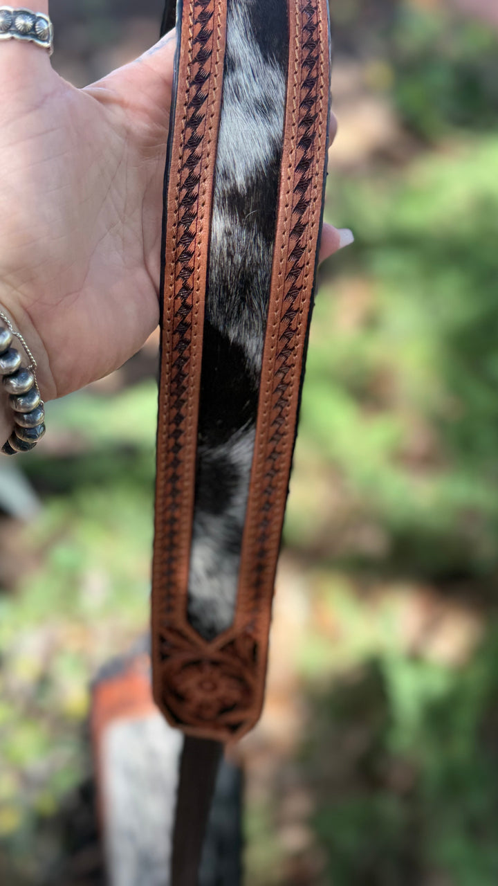 The Midnight Drifter | Cowhide & Tooled Leather Fringe Crossbody Bag