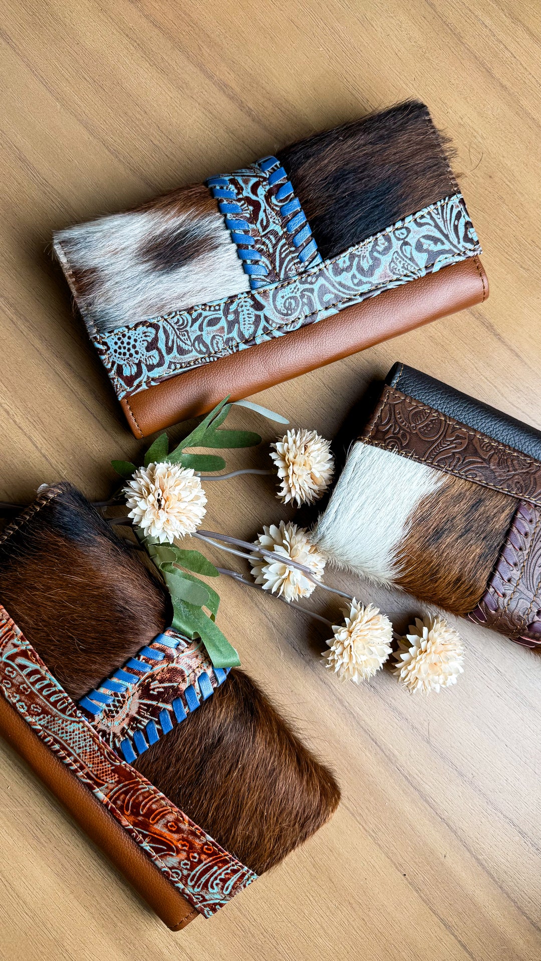 Willow Grace Cowhide Phone Wallet Clutch | Spring Collection Western Leather Wallets 3 Options