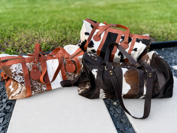 The Quick Stop | Cowhide & Leather Duffle Bag