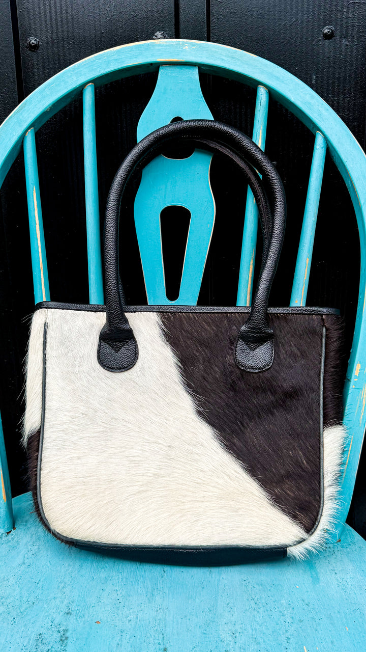Hair-On Cowhide Mini Tote | Genuine Leather Everyday Purse | Lightweight Western Chic Handbag