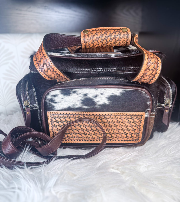 The Lunch Money | Tooled Leather Insulated Lunch Box & Cooler Bag – Hair on Cowhide