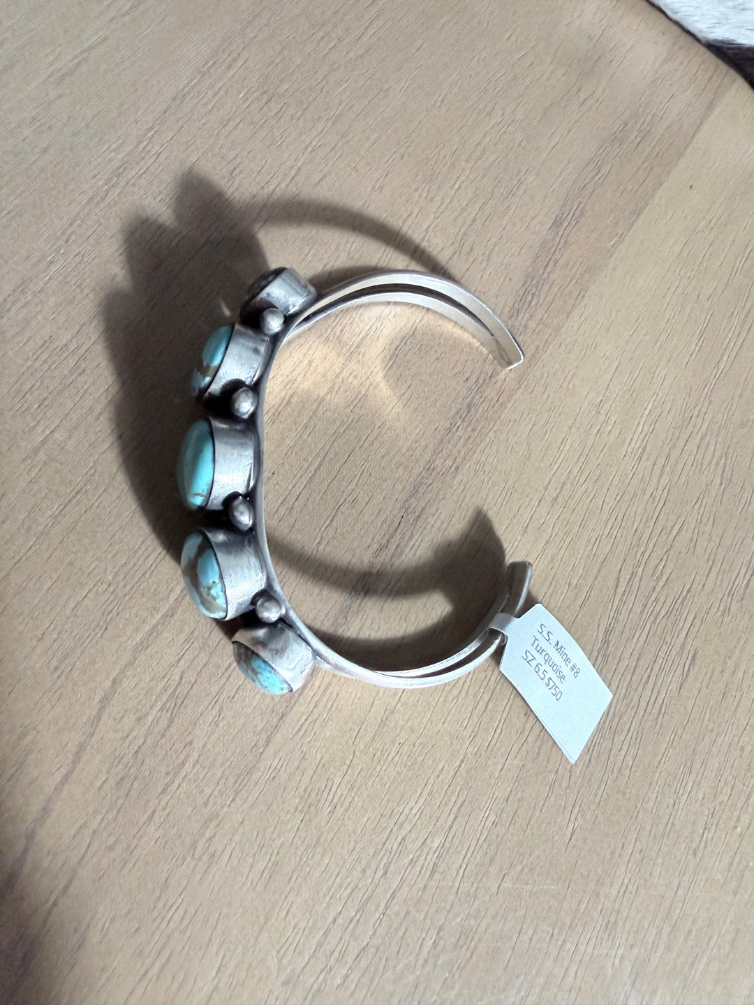 Augustine Largo Mine #8 Turquoise Sterling Silver Cuff - Navajo Handmade