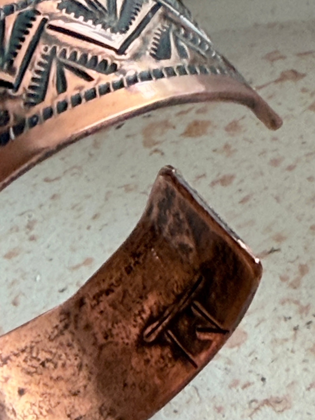 Tristan James Navajo Handmade Pure Copper Stamped Cuffs