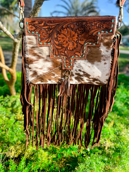 Southwestern chic fringe crossbody