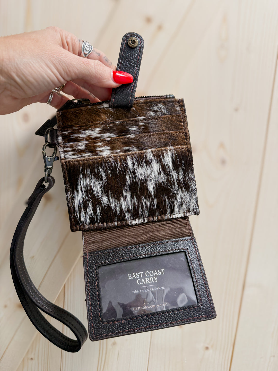 Cowhide Card Holder Wristlet