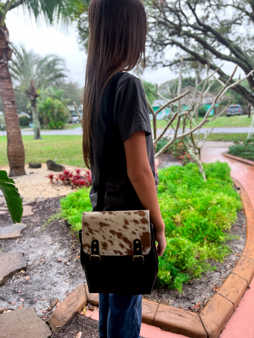 Hybrid Hideaway: Black Leather Mini Backpack Crossbody Combo with Quality Cowhide and Hidden Zippers