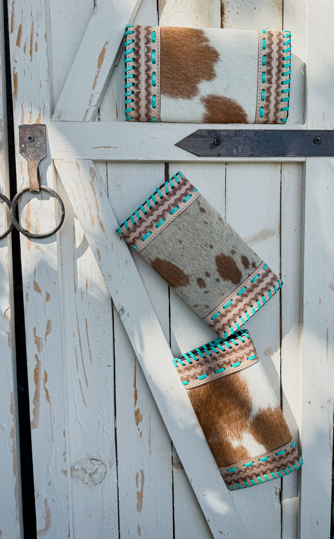 Turquosie Tangle | Southwestern Tooled Leather Turquoise Stitched Cowhide Wallet