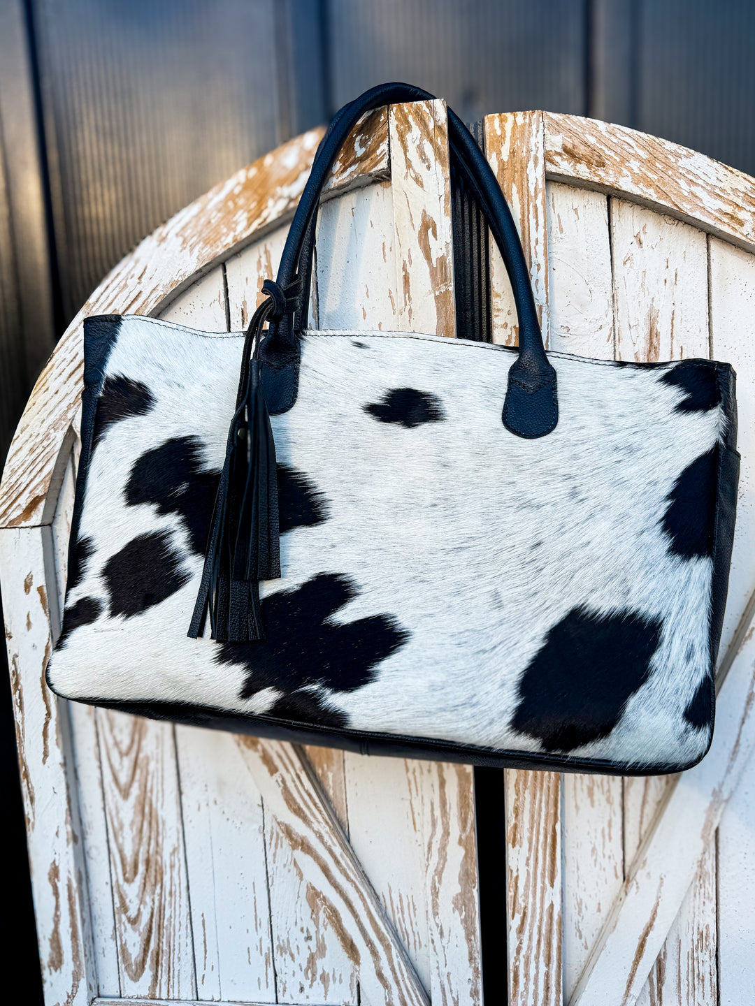 The Gulfstream Tote | Luxury Leather & One-of-a-Kind Hair-on-Hide Tote