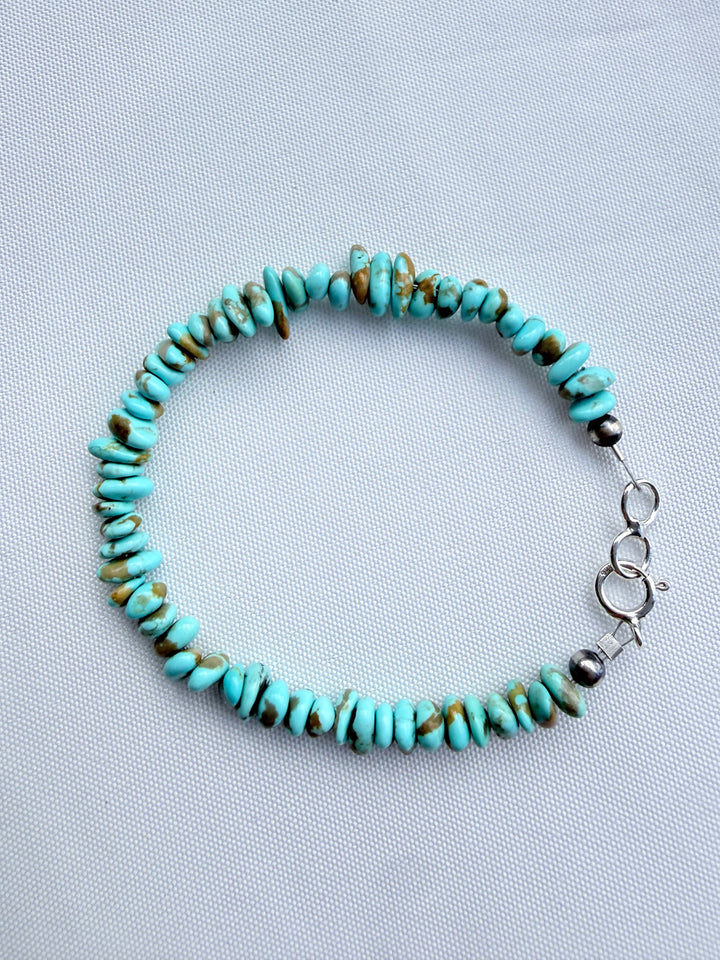 Kimberly Tom Navajo Mine #8 Turquoise Stacker Bracelet
