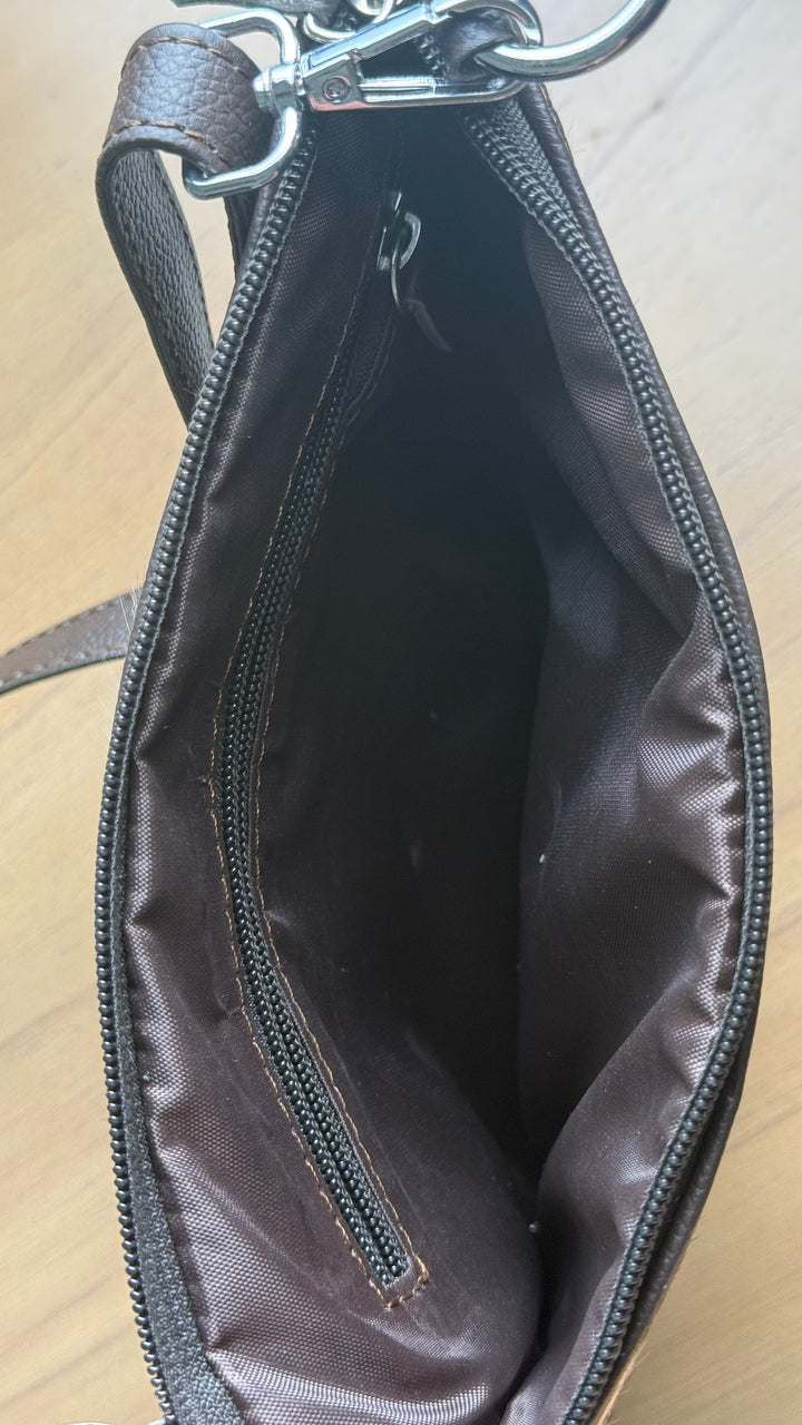 Genuine Cowhide Patchwork Crossbody Bag | Leather Hair-On Hide Pouch Purse | Lightweight Everyday Western Bag