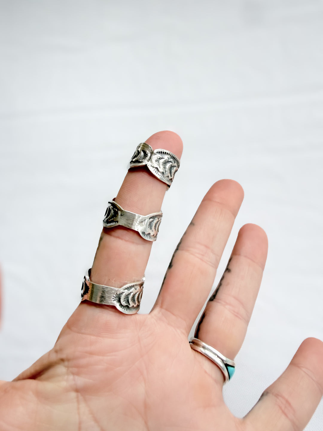 Benny Ramone Navajo Starburst Cigar Band Ring | Sterling Silver | Multiple Sizes