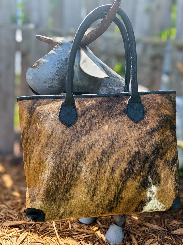 The Rancher Brindle Hair-On Hide Tote