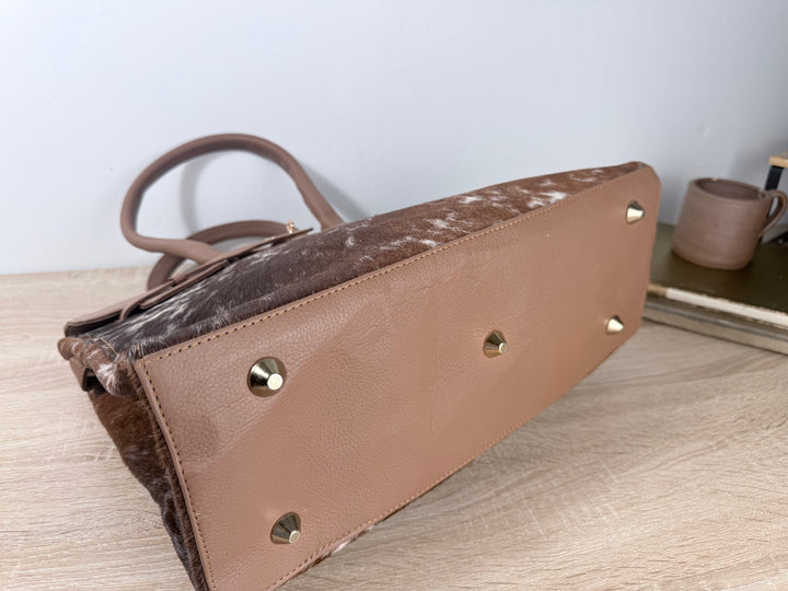 The Fancy Fur | Cowhide Leather Work & Travel Bag