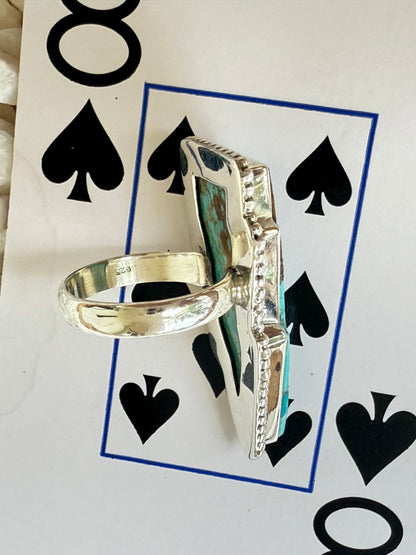 Thunderstruck - Sterling Turquoise Lightning Bolt Ring Size 8
