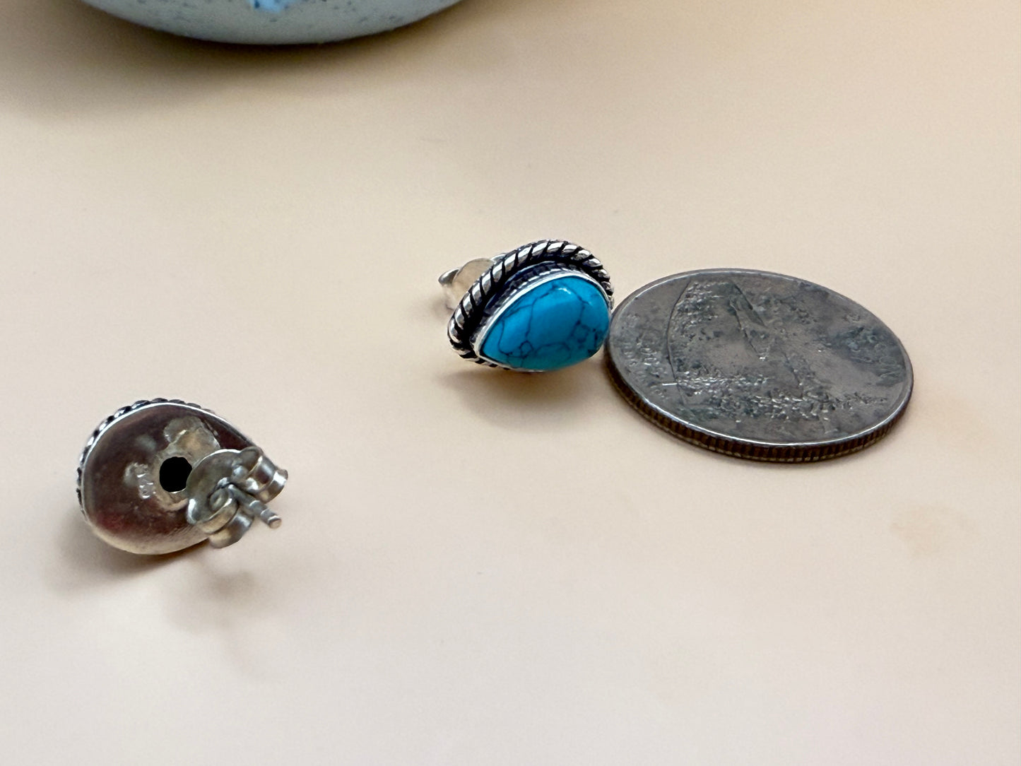Santa Rosa Turquoise Sterling Silver Stud Earrings