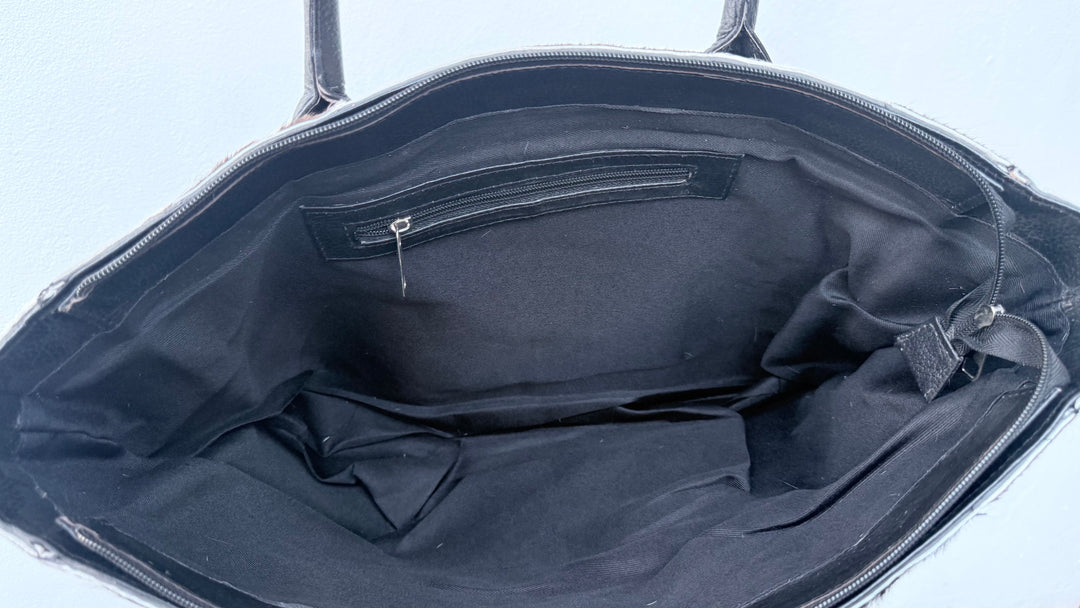 The Longcheck | Patchwork Cowhide Leather Tote Bag