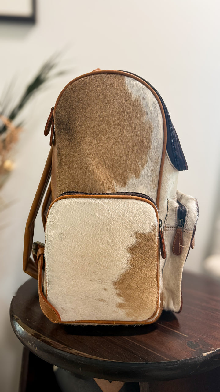 The Bubba XL Backpack | Tooled Leather Cowhide Travel Bag | Black or Tan