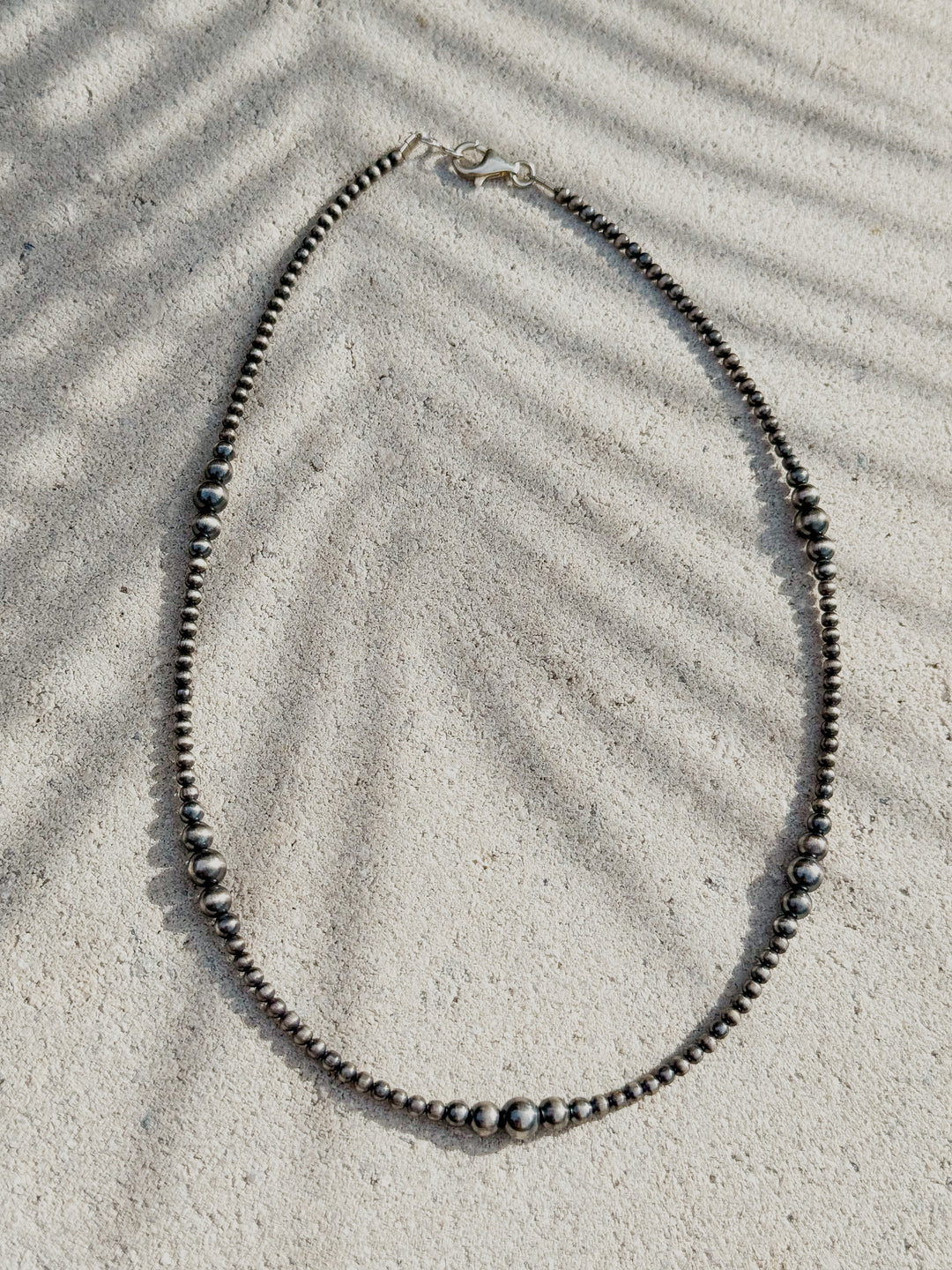 18” 4mm Graduated Navajo Pearls Handstrung Closed Clasp