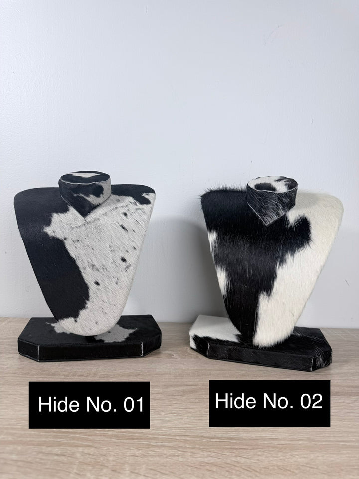 Cowhide Necklace Display Bust | Genuine Hair-On Hide