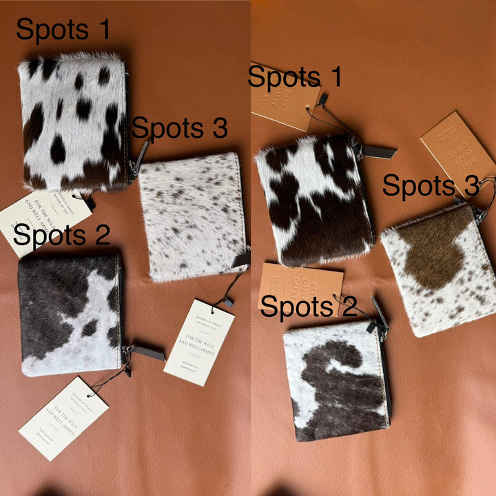 Genuine Cowhide Zipper Pouch | Hair-On Cowhide Coin Purse, Card Holder & Cash Wallet