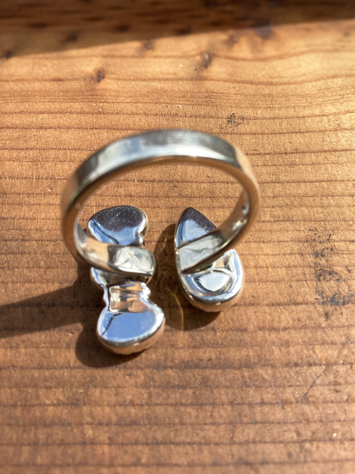 Sterling Silver Turquoise & Wild Horse Jasper Adjustable Ring – Southwestern Statement Floater Ring