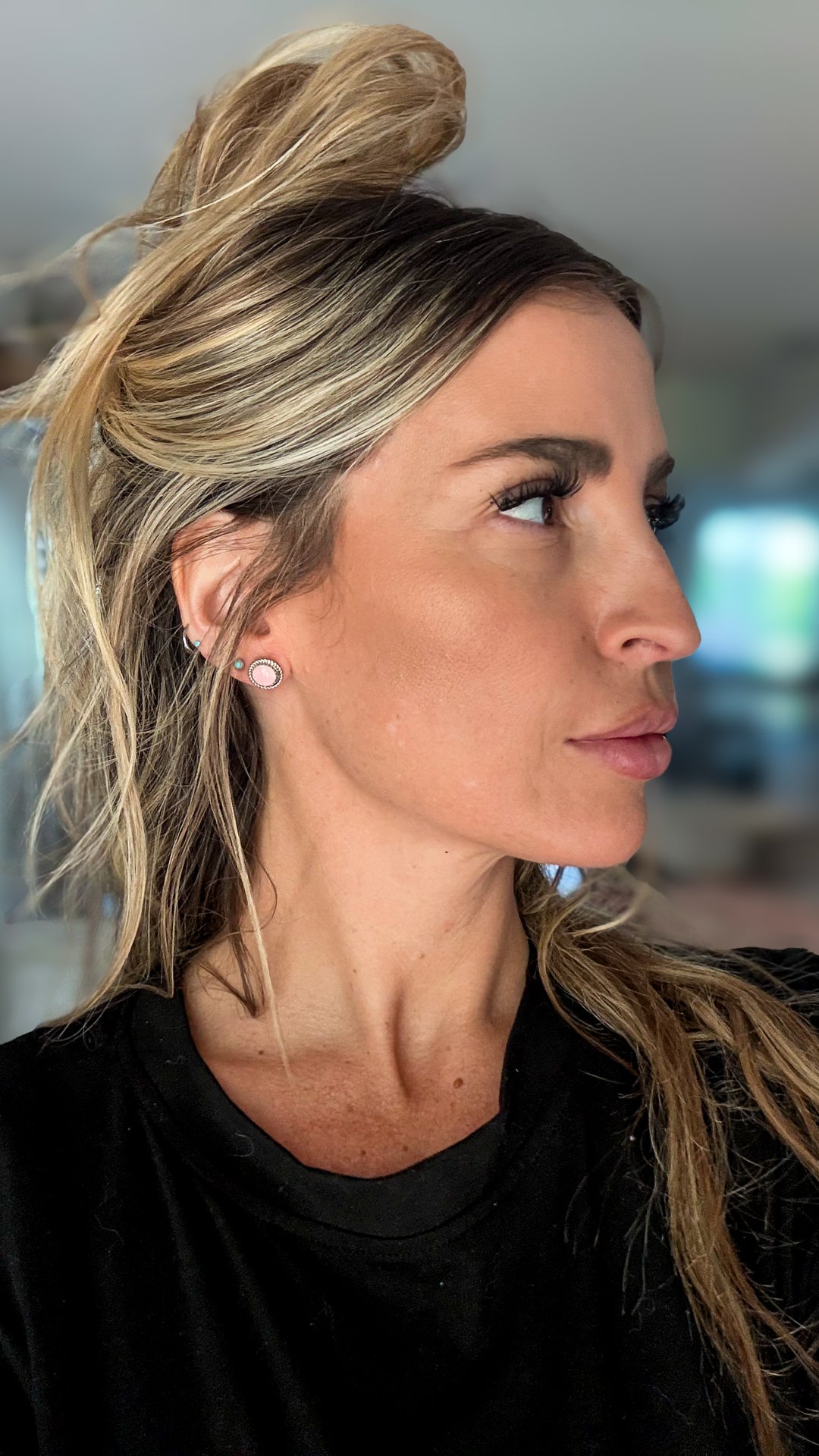 Navajo Pink Conch Sterling Silver Stud Earrings | Handmade in USA | 10mm