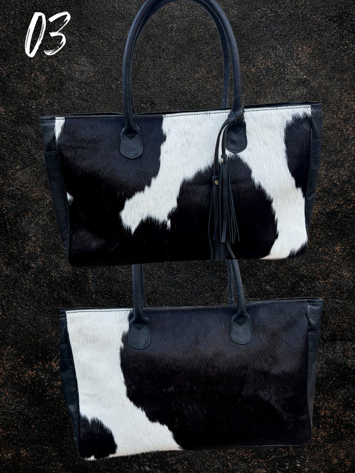 The Gulfstream Tote | Luxury Leather & One-of-a-Kind Hair-on-Hide Tote