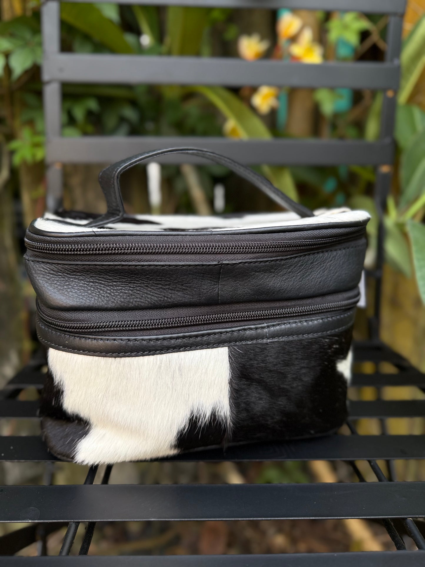 Road Ready Makeup Case : Cowhide and Leather Makeup Storage Case