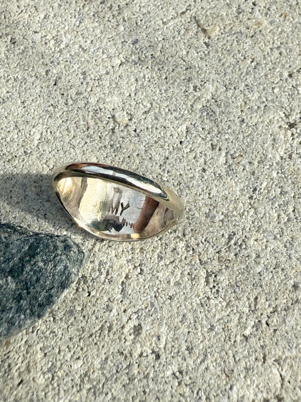 Sterling silver Southwestern style onyx and opal inlay ring size 6 artist signed MY