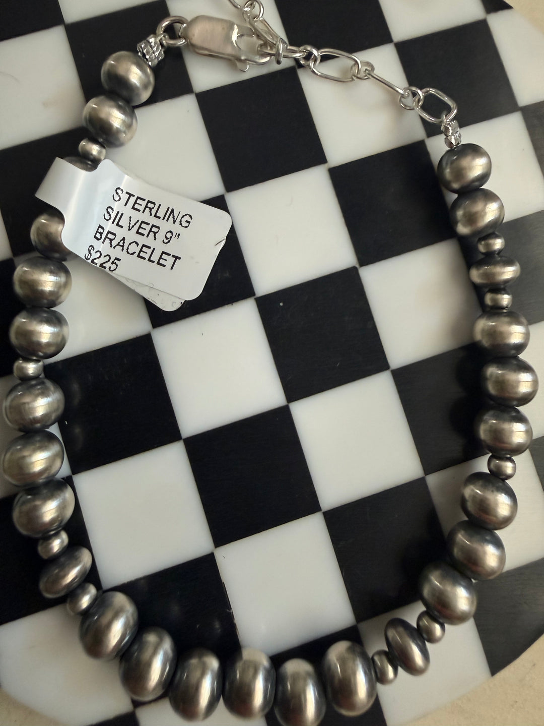 Lucinda Sardo 6mm Navajo Pearl Sterling Silver Bracelet | 6–9”