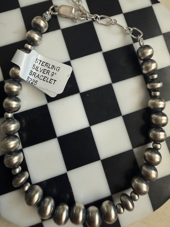 Lucinda Sardo 6mm Navajo Pearl Sterling Silver Bracelet | 6–9”