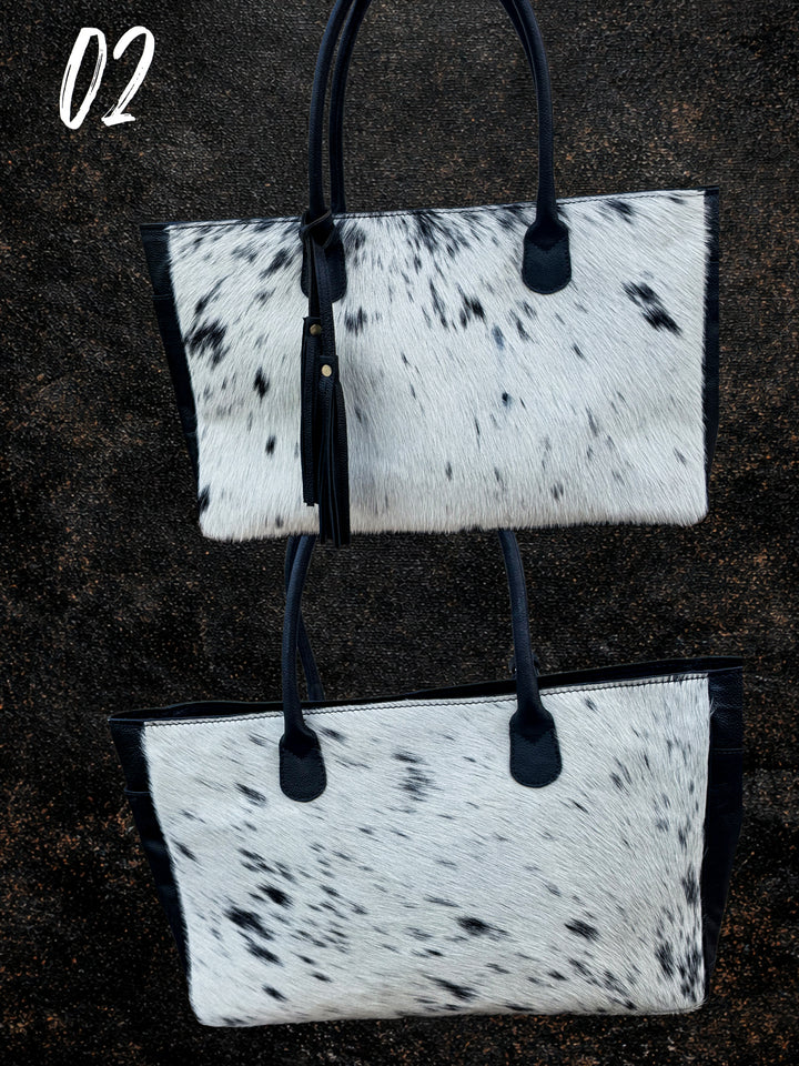 The Gulfstream Tote | Luxury Leather & One-of-a-Kind Hair-on-Hide Tote