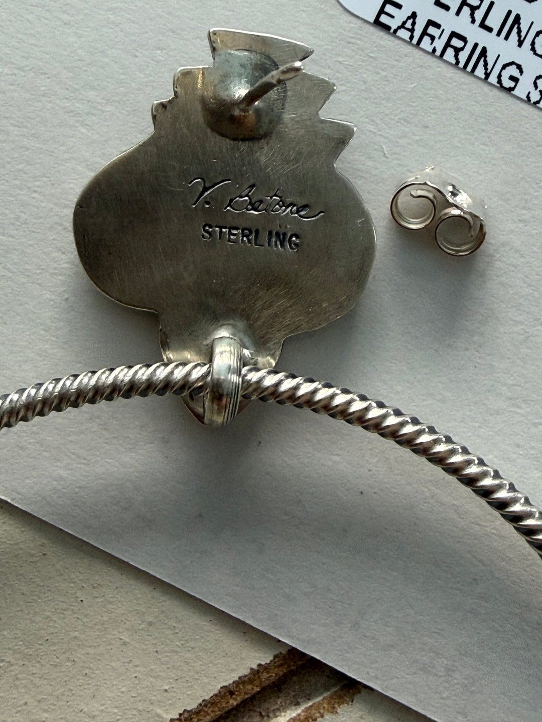 Verley Betone Navajo Sterling Silver Hoop Earrings