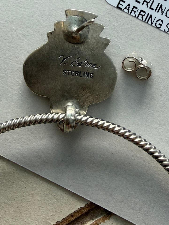Verley Betone Navajo Sterling Silver Hoop Earrings