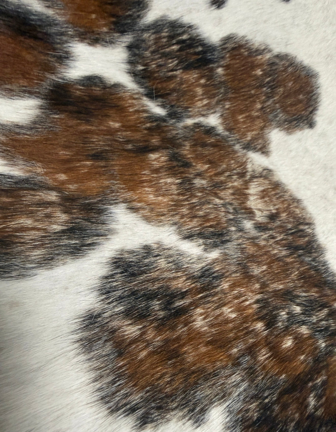 Tricolor Spotted Cowhide Rug | Genuine Hair-on Cowhide | Large 54” x 62” Western Area Rug