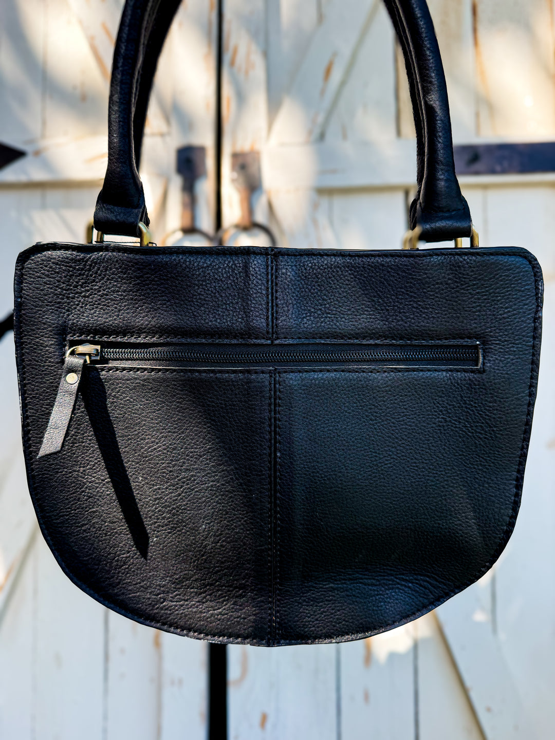 Featherlight Tooled Leather & Cowhide Crossbody Satchel