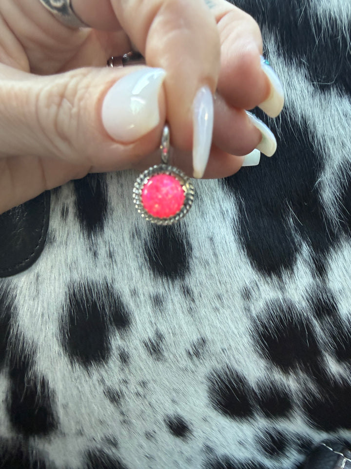 Sterling Silver Mini Naive Necklace Pendant | Spiny Oyster, Pink Opal, Turquoise