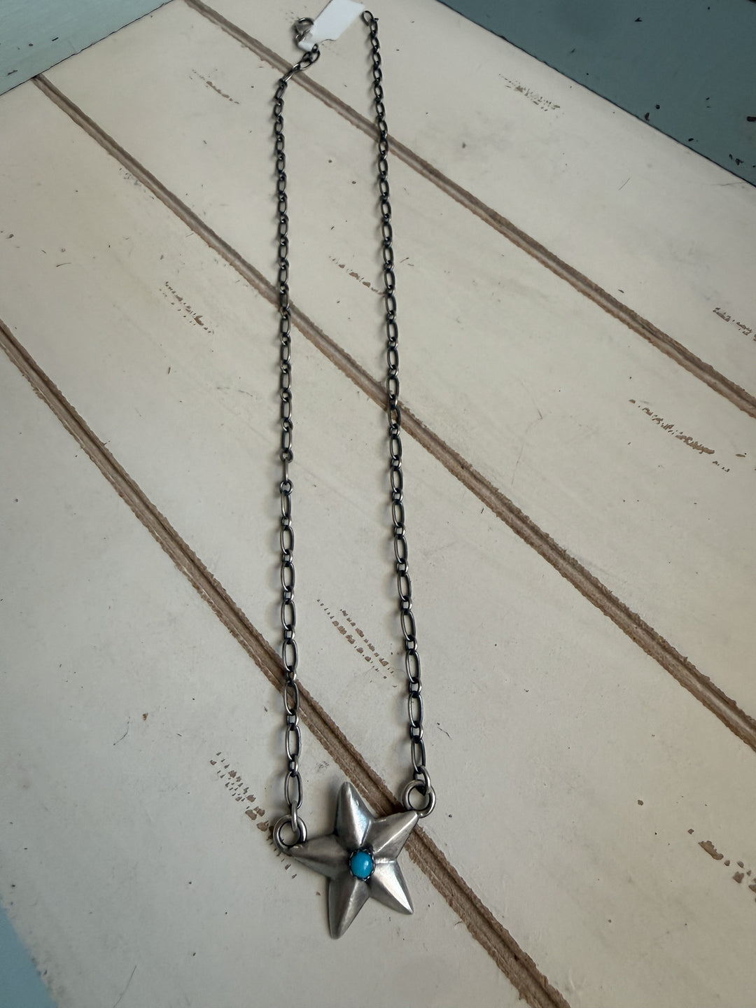 Leroy James Navajo Star Necklace | Kingman Turquoise Sterling Silver