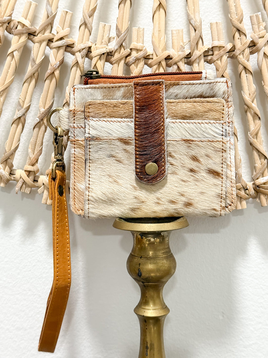 Cowhide Card Holder Wristlet